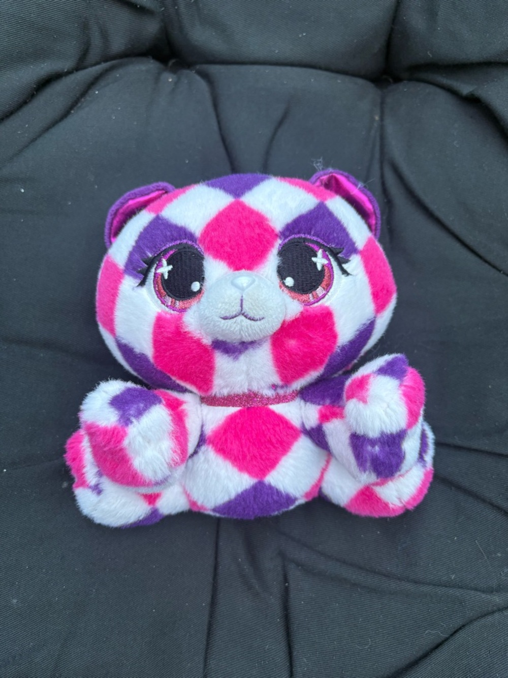 GUND P.Lushes Pets Quinn O’Bearci Teddy Bear Plush – Pink & Purple Harlequin